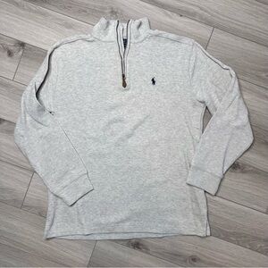 Boys grey long sleeve quarter zip pullover Polo by Ralph Lauren XL (18-20)